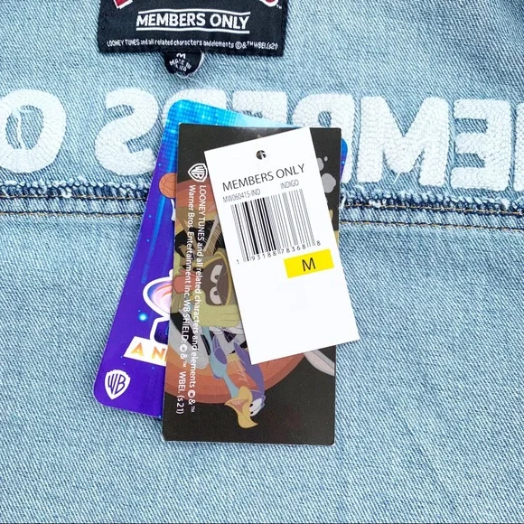 Members Only New Space Jam Looney Tunes Denim Jacket Graphic Print Nostalgic M - Picture 8 of 16